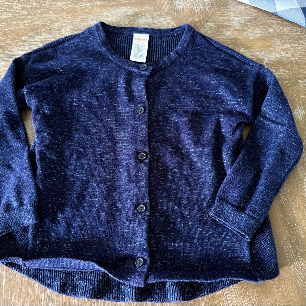 GYMBOREE Navy Blue Sparkle Cardigan Sweater 4